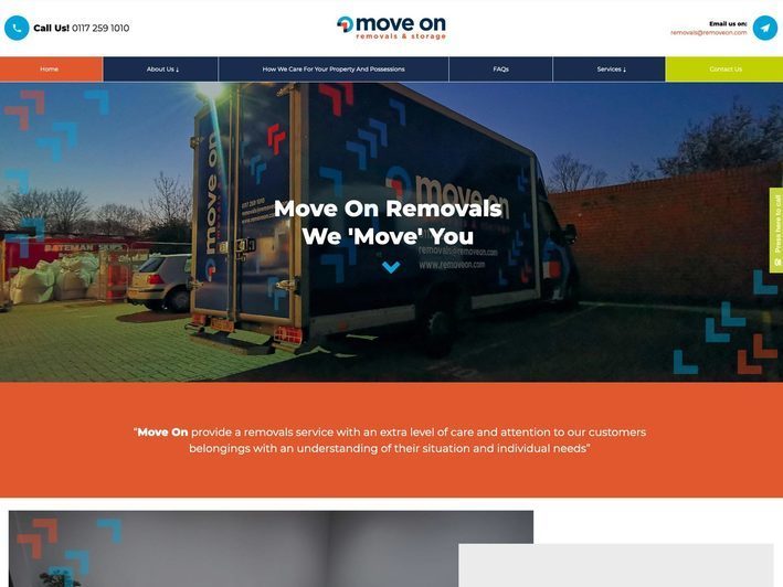 A website design for a removal company