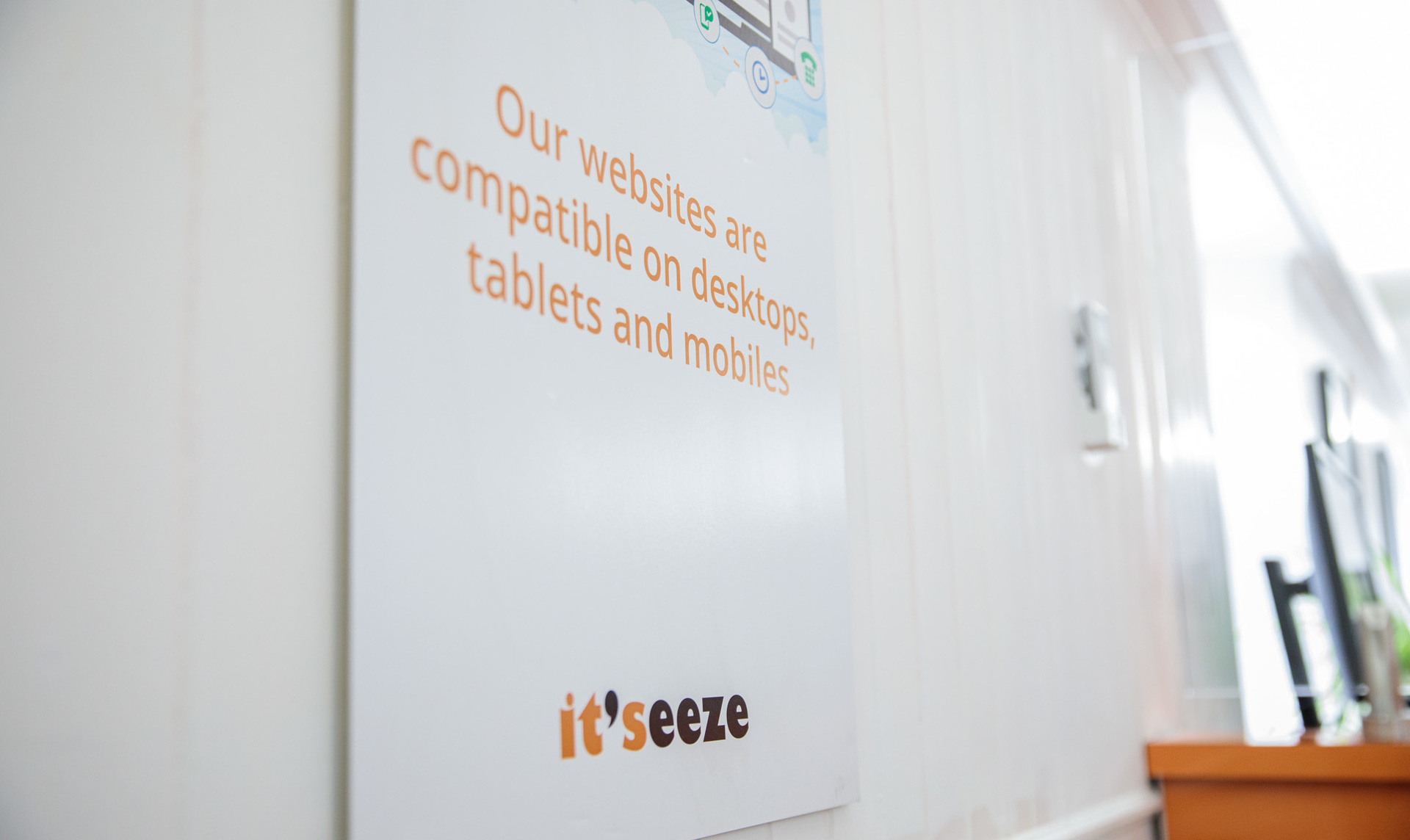 A poster explaining our websites are fully responsive