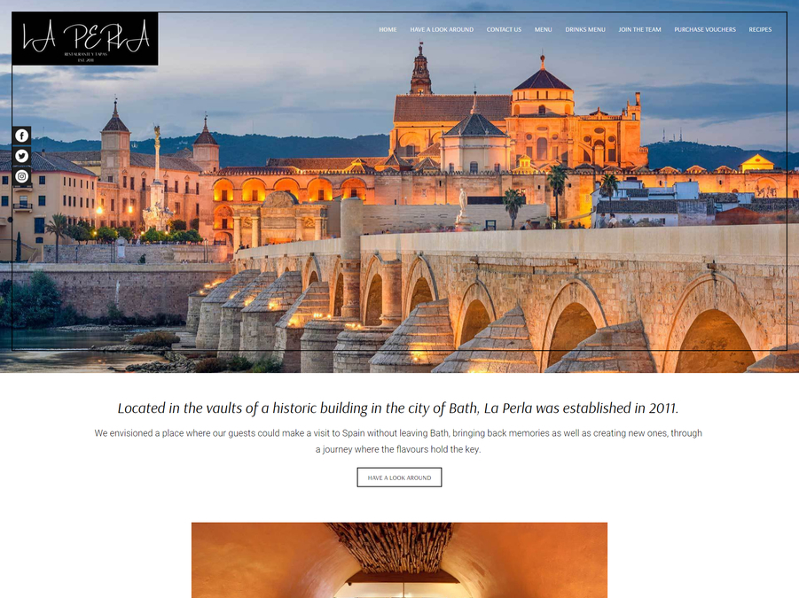 A website design for a Spanish restaurant
