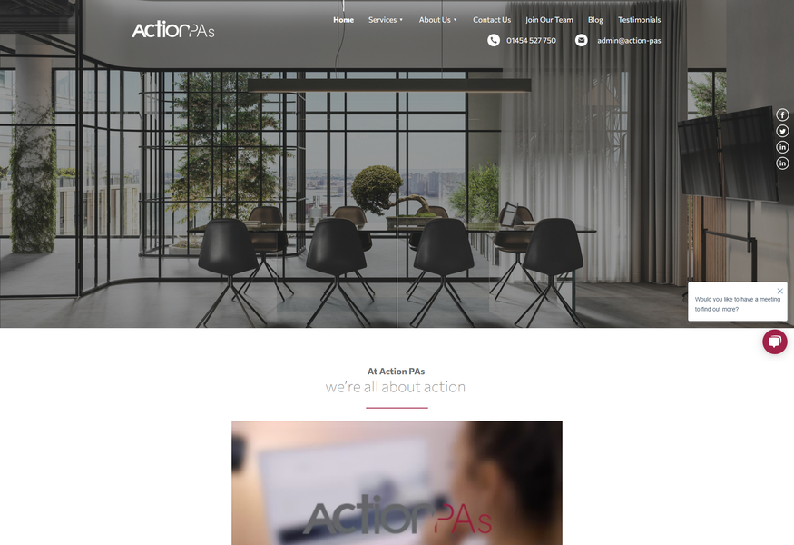 Action PA's website shown on a desktop computer