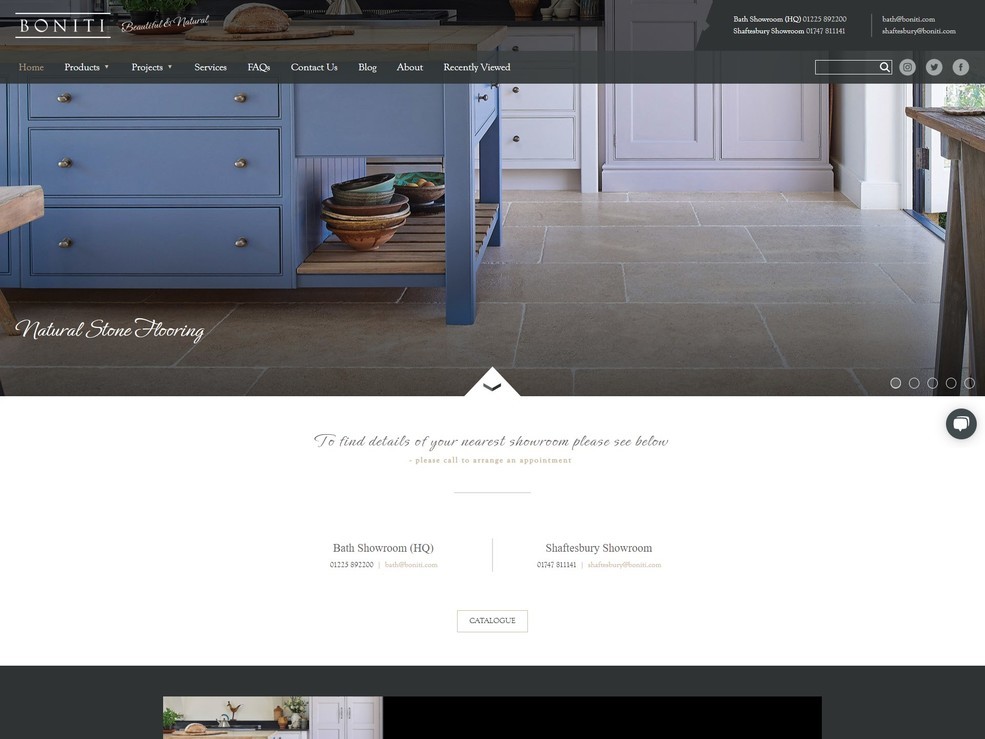 A website design for a flooring company
