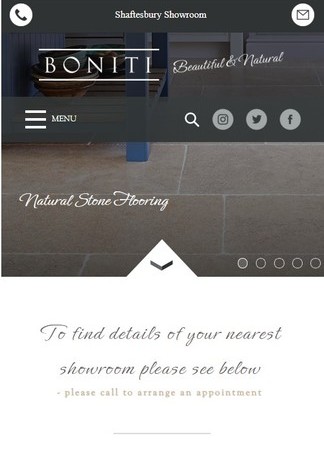 Boniti website shown on a mobile phone
