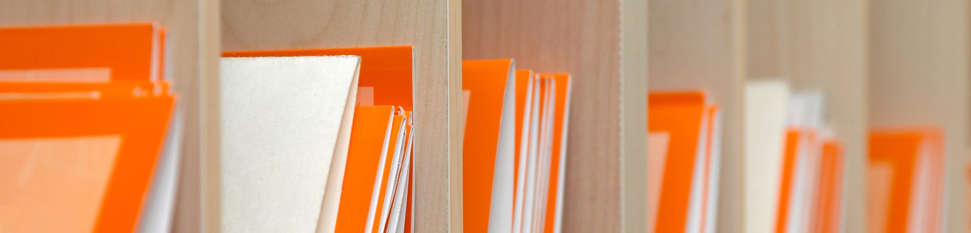Orange office folders