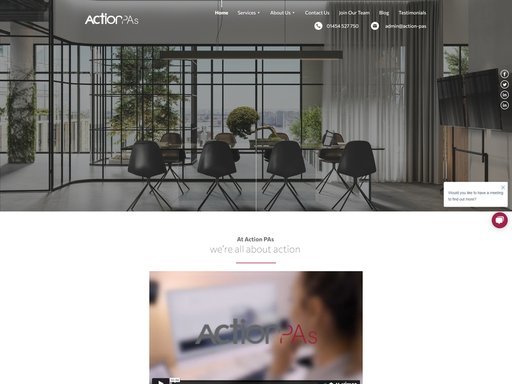 Action PA's website design