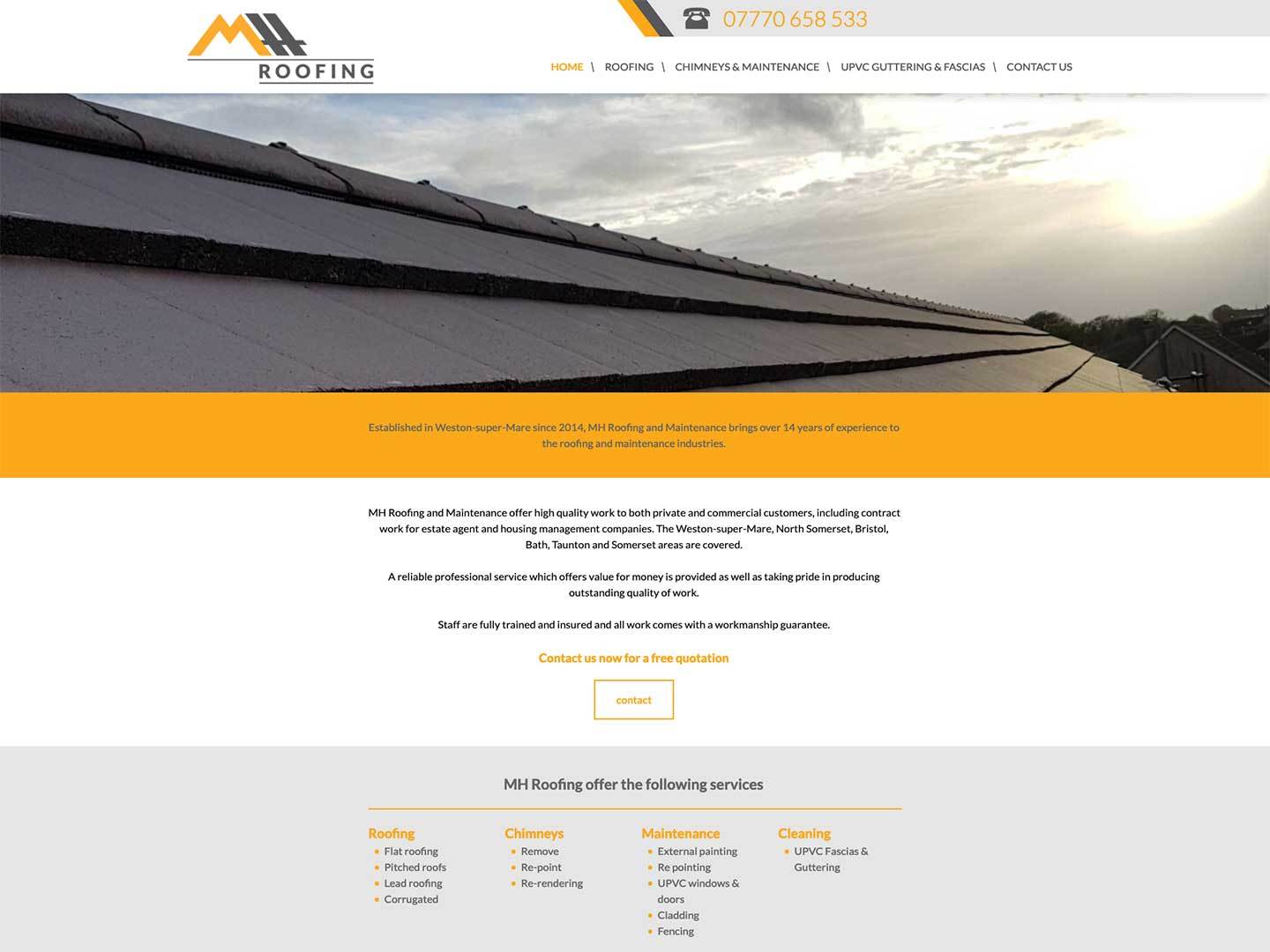 website for roofing company