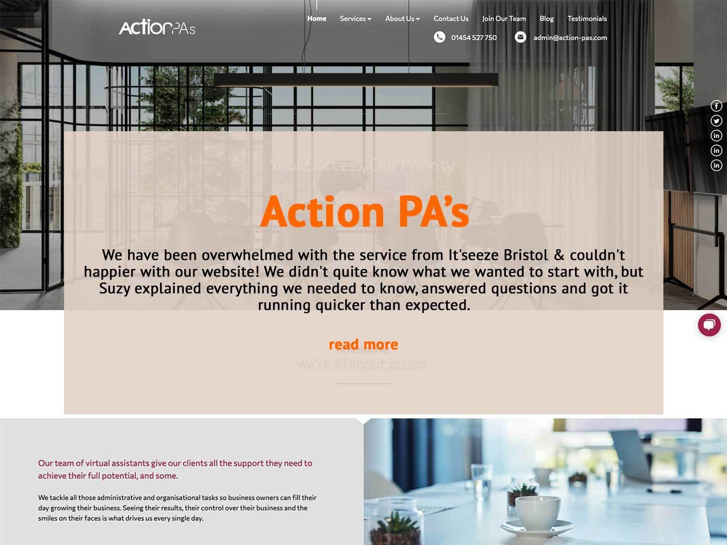 Action PA website