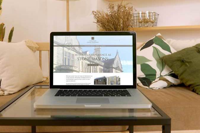 Heritage Stone website on a laptop